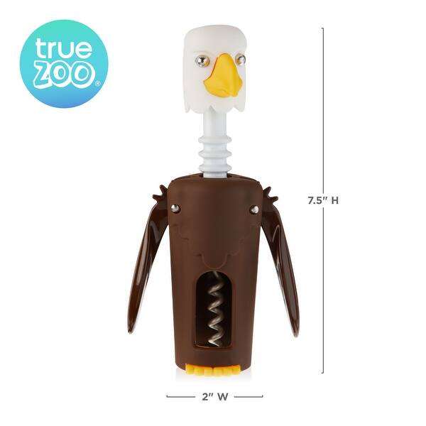 True Zoo Bald Eagle Winged Corkscrew SoftTouch Wine Bottle Cork Opener